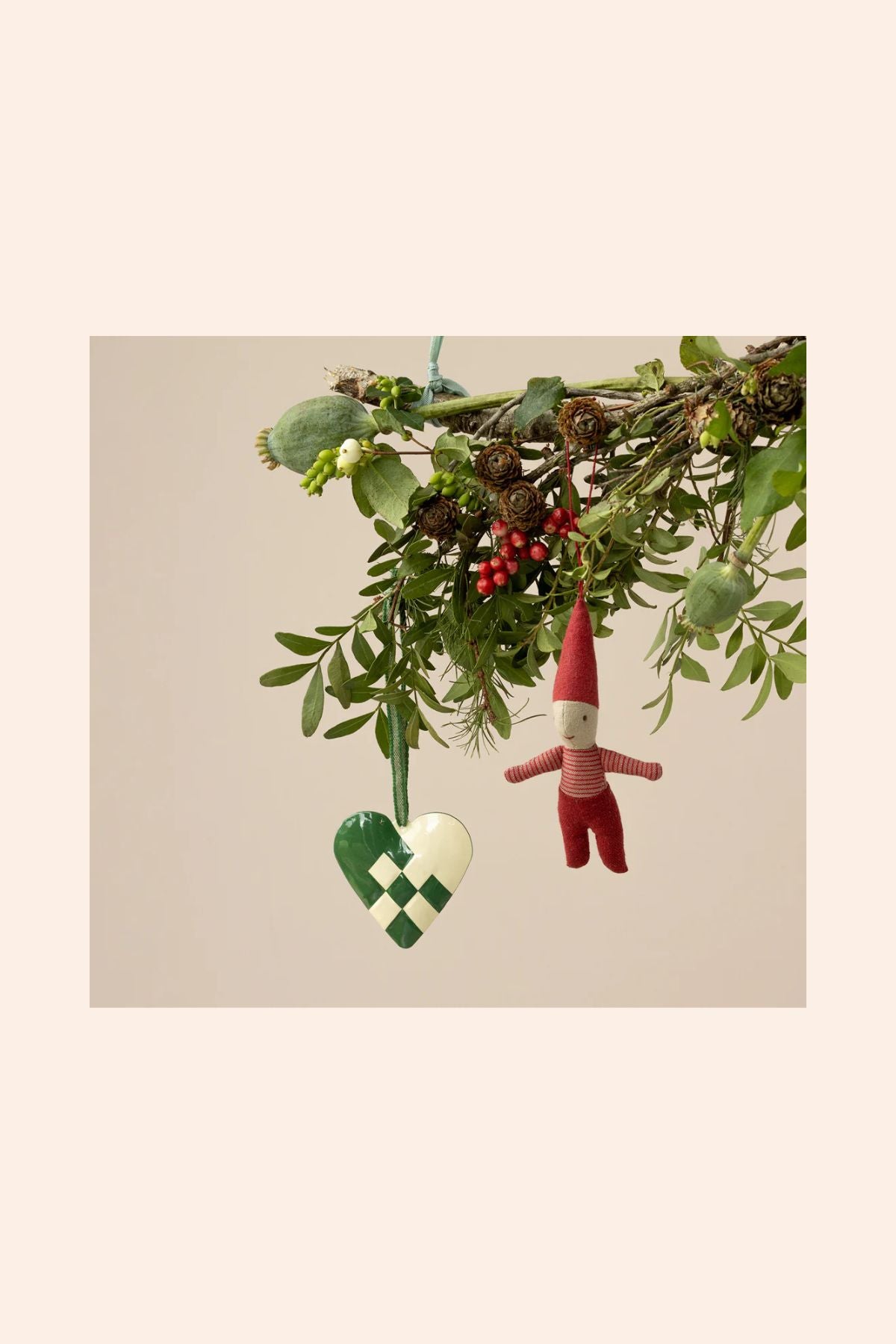 Maileg - Pixy Ornament, Boy -  Strawberries & Cream 