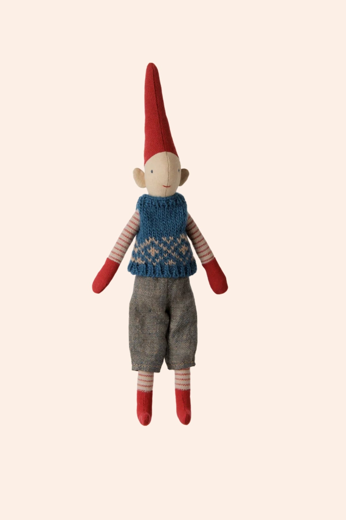 Maileg - Pixy Size 1 - Boy Blue Knitted Vest - Strawberries & Cream - Ingrid Lewis - Designer