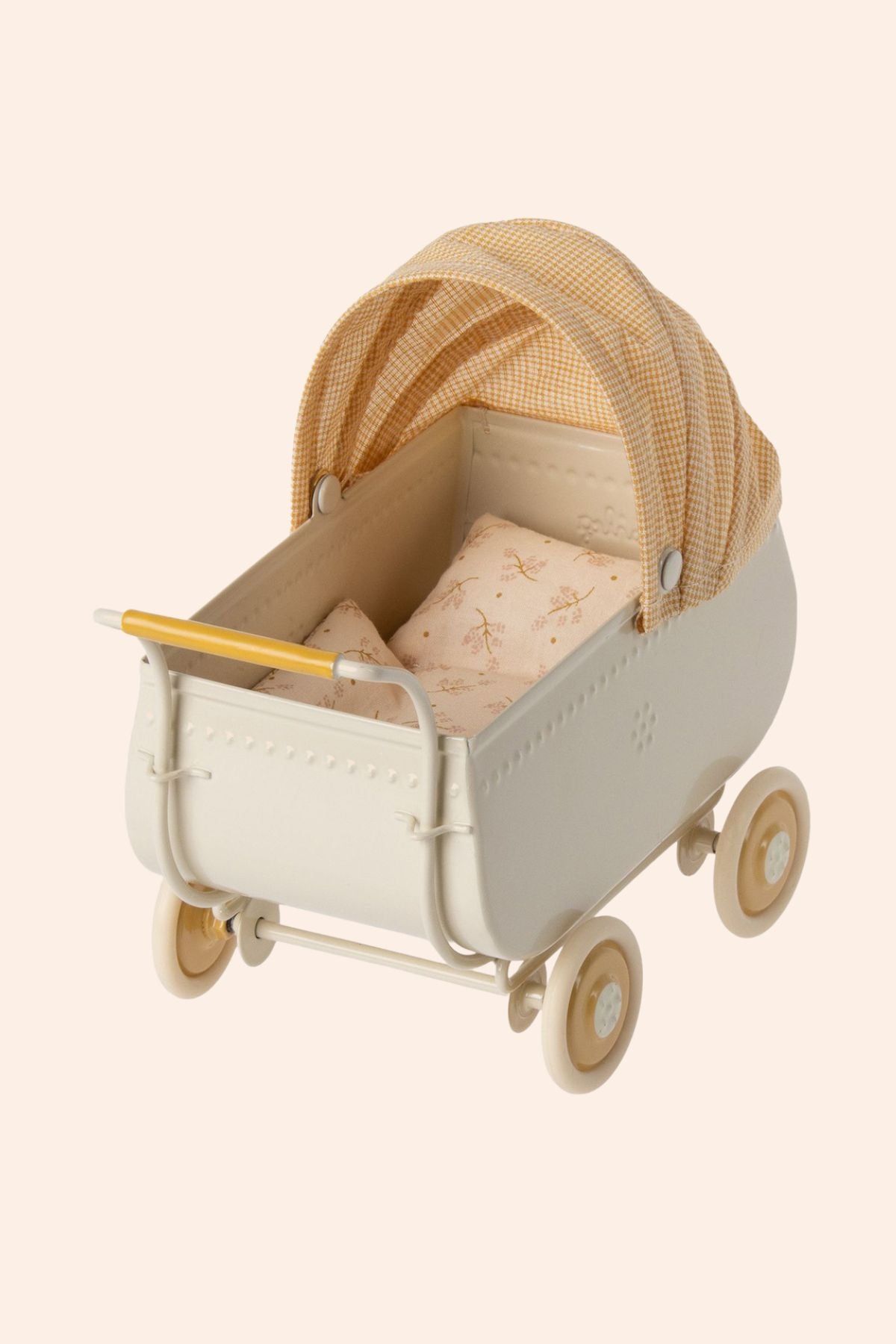 Maileg - Pram Micro - Yellow - Strawberries & Cream