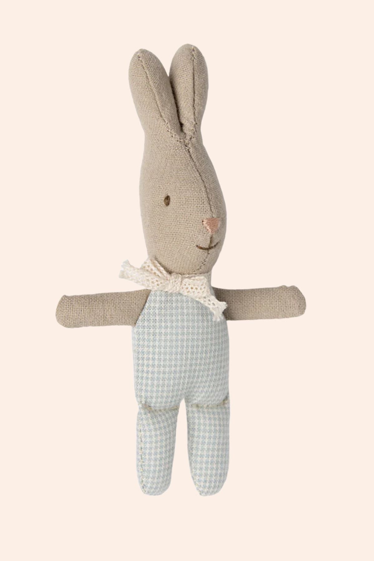Maileg - Rabbit My - Light Blue Check - Strawberries & Cream 