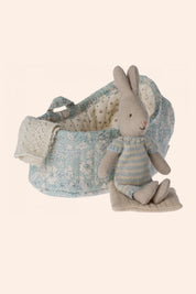 Maileg - Rabbit in Carry Cot Micro - 3 Mint - Strawberries & Cream 