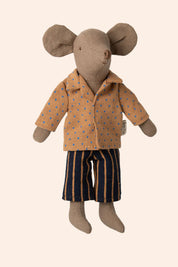 Maileg - Shirt and Striped Pants - Dad Mouse - Strawberries & Cream