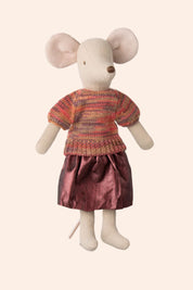 Maileg - Skirt and Knitted Blouse - Mum Mouse - Strawberries & Cream