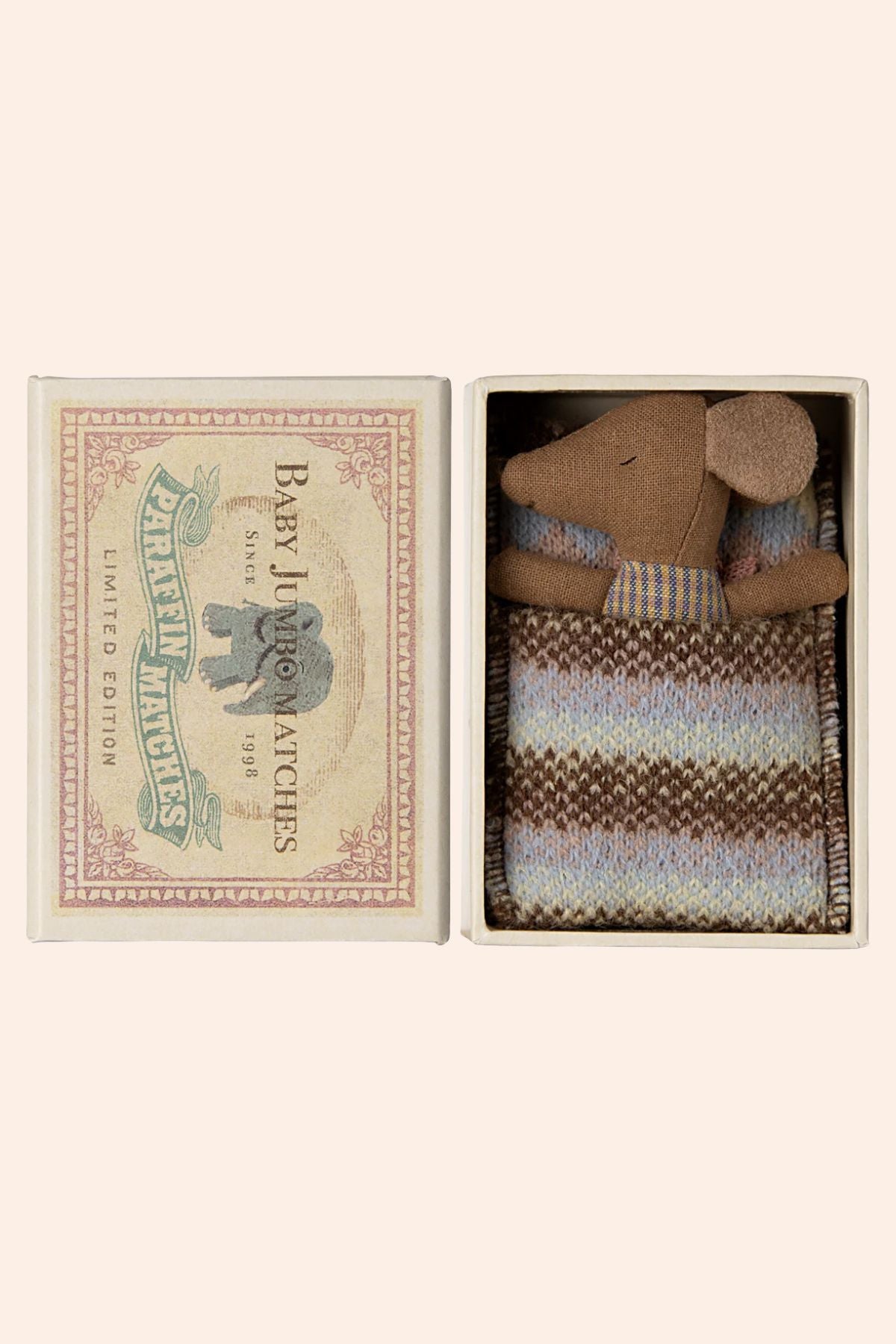 Wakey Baby Mouse in Matchbox - Rose - Strawberries & Cream