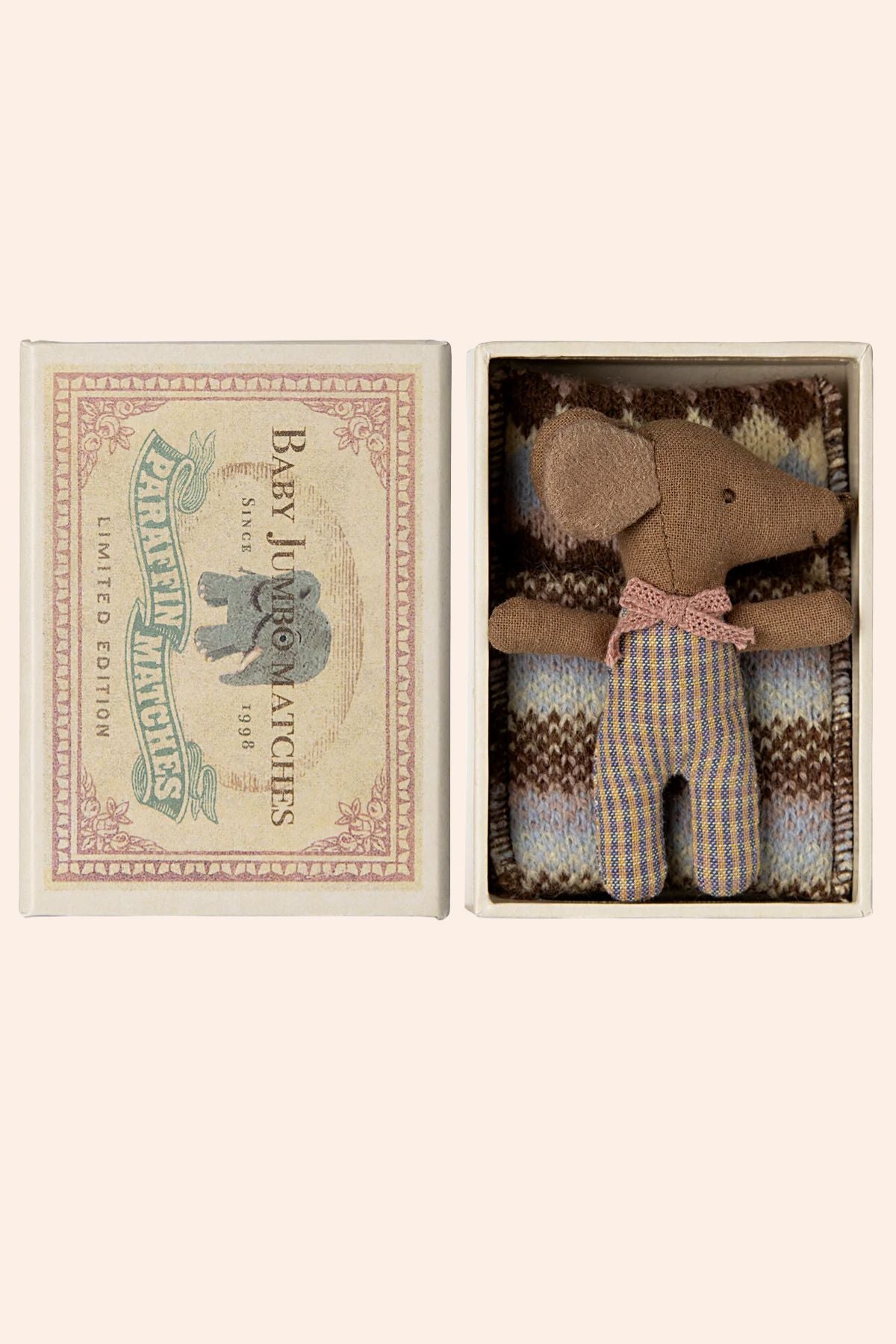 Wakey Baby Mouse in Matchbox - Rose - Strawberries & Cream