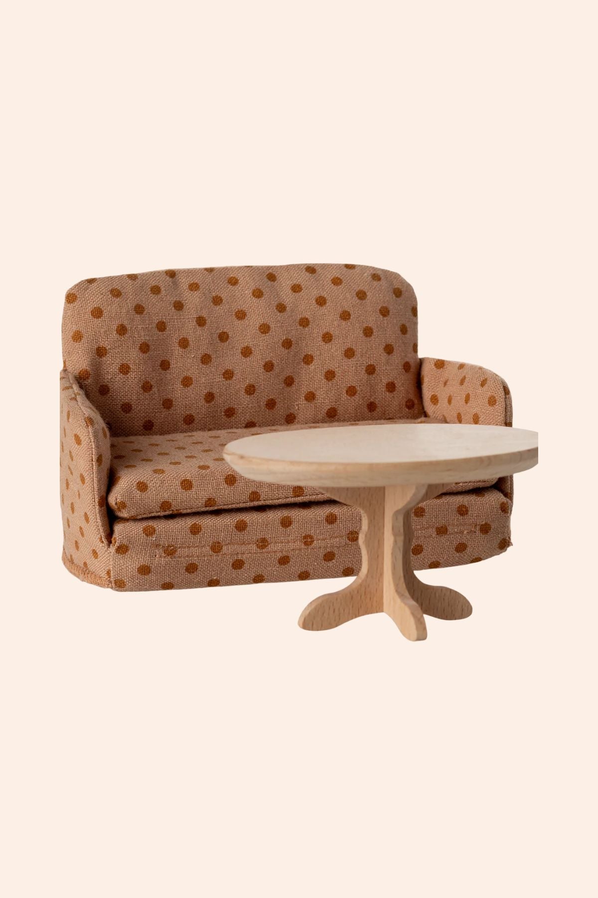 Maileg - Sofa bed, Mouse - Dots - Strawberries & Cream