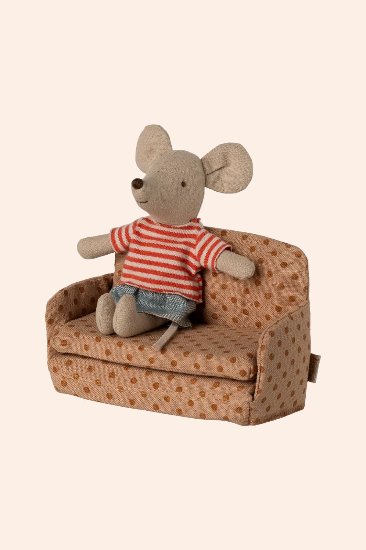 Maileg - Sofa bed, Mouse - Dots - Strawberries & Cream