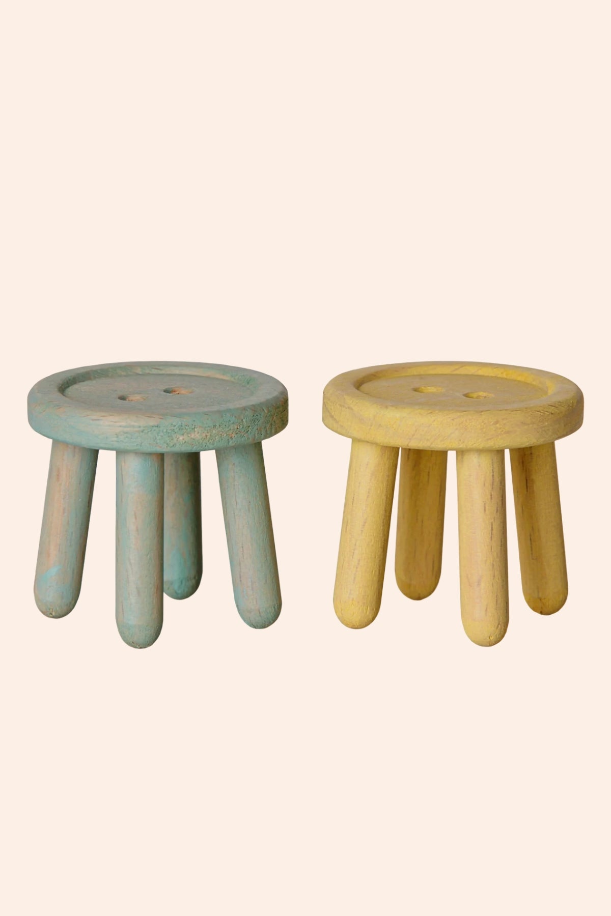 Maileg - Stool set  - Mouse Mint/Light Yellow - Strawberries & Cream - Ingrid Lewis - Designer
