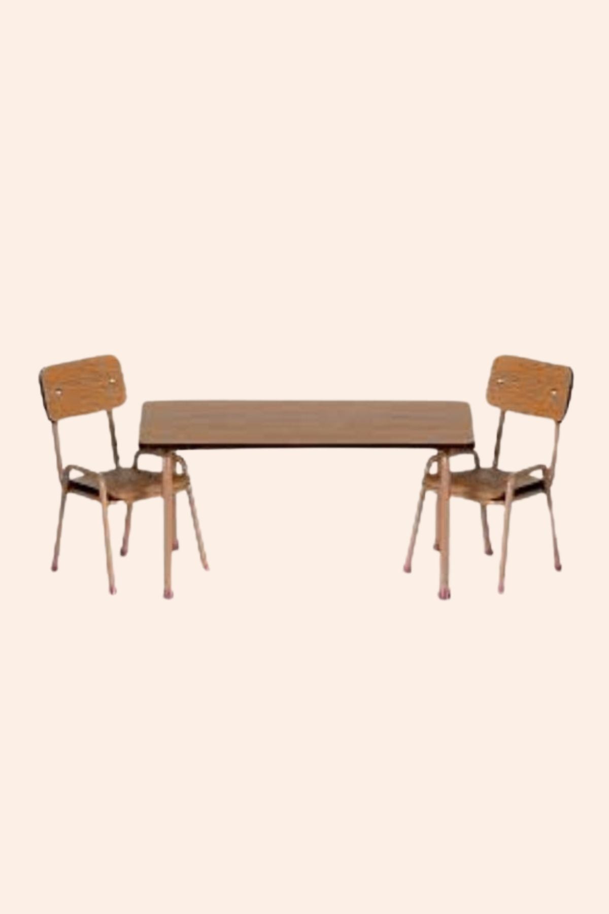 Maileg - Table and Chair set, Mouse -  Dark powder - Strawberries & Cream