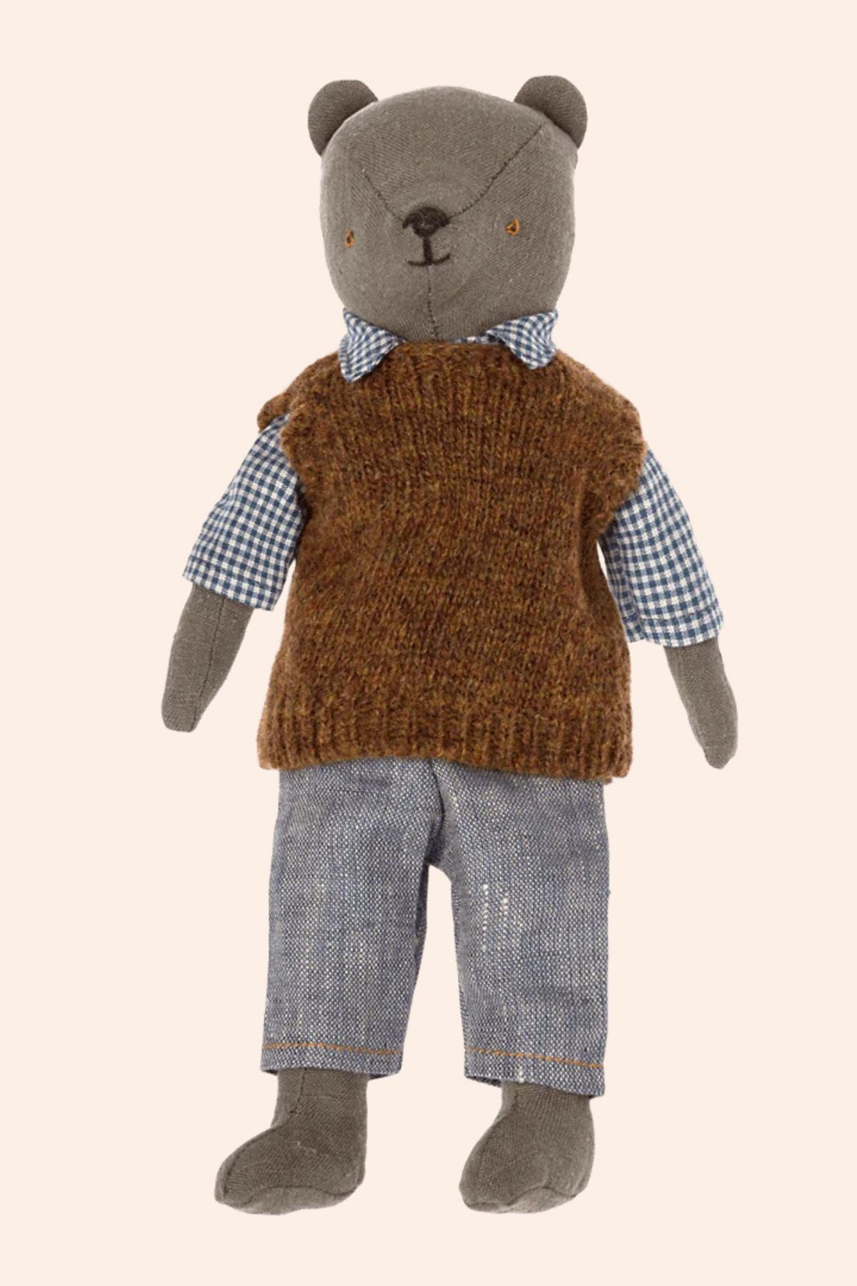 Maileg - The Teddies - Teddy Dad - Shirt, Slipover and Pants - Strawberries & Cream