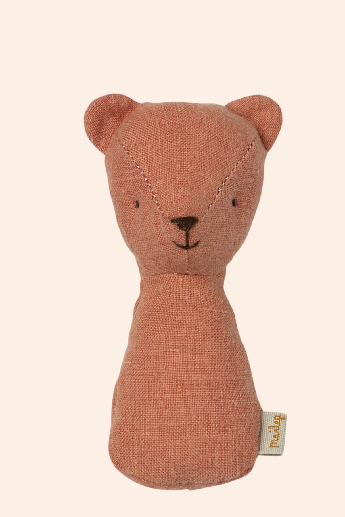 Maileg - The Teddies - Teddy Rattle - Dusty Coral -Strawberries & Cream