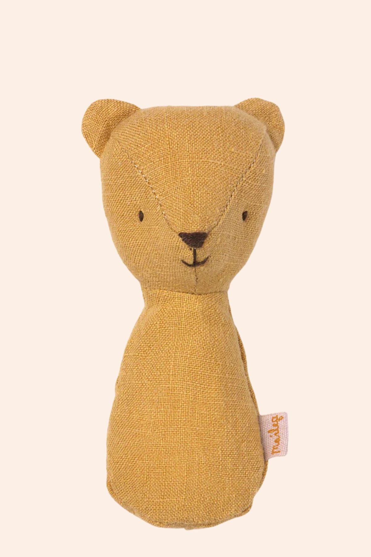 Maileg - The Teddies -  Teddy Rattle - Dusty Yellow - Strawberries & Cream