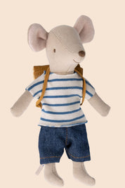 Maileg - Tricycle Mouse - Big Brother With Bag - Strawberries & Cream