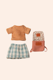 Maileg - Tricycle Mouse - Big Sister With Bag - Old Rose - Strawberries & Cream