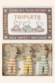 Maileg - Triplets Baby Mice MatchBox- Strawberries & Cream 