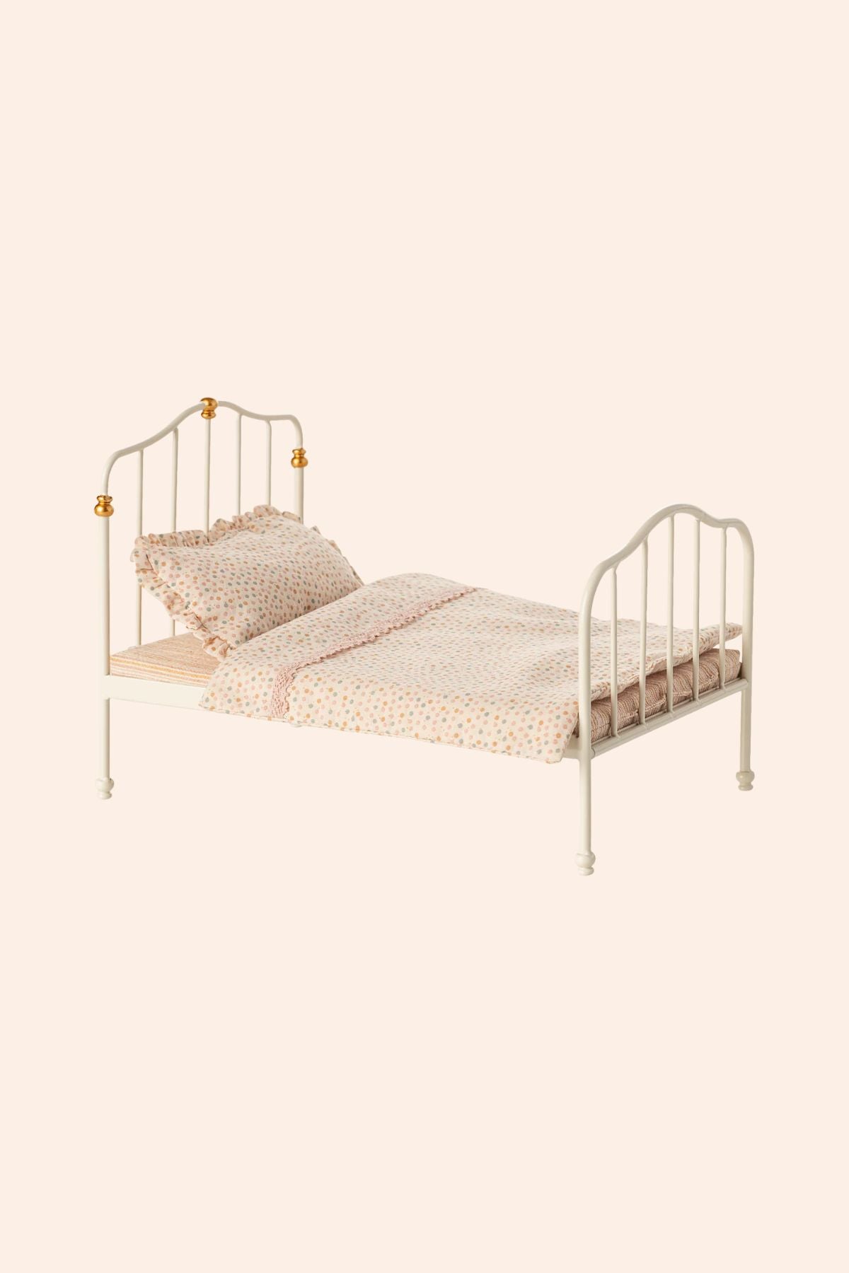 Maileg - Vintage Bed - Mouse - Off White - Strawberries & Cream 