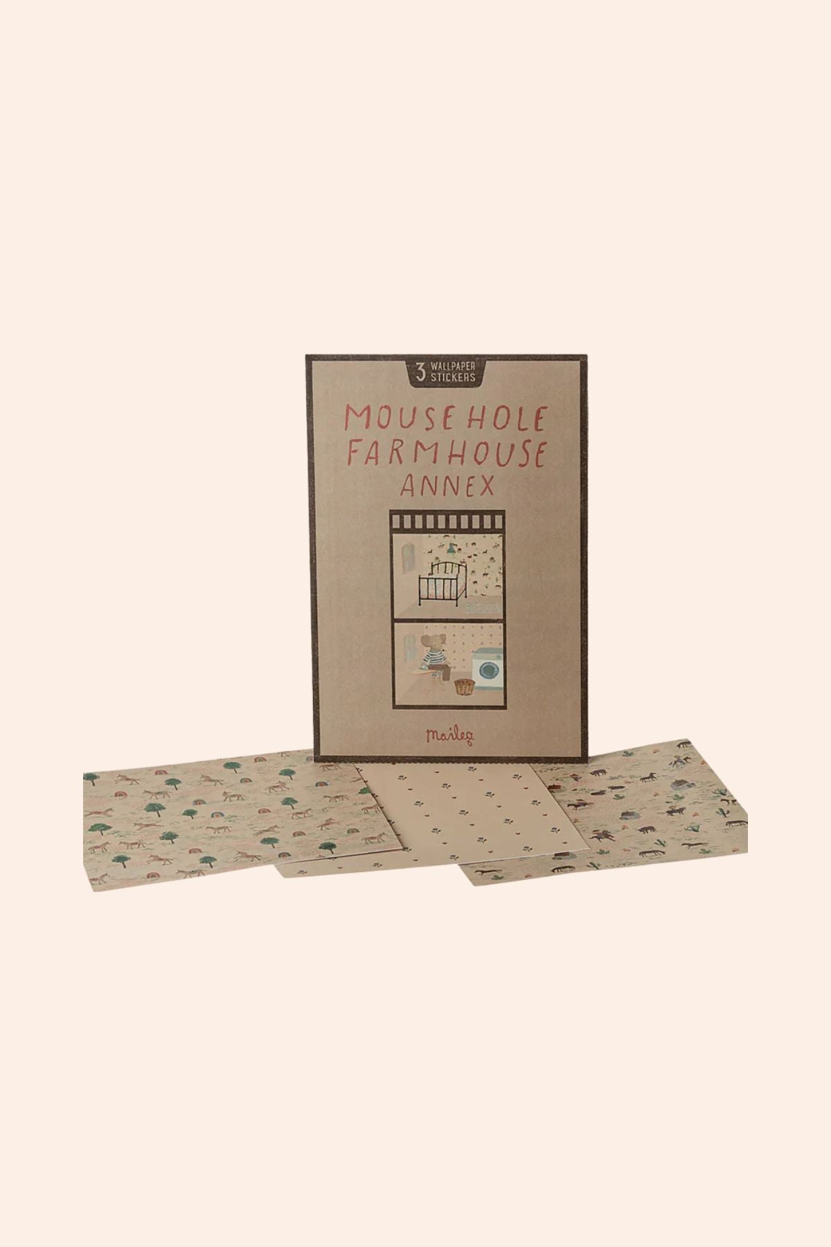 Maileg - Wallpaper - Mouse Hole Farmhouse - Annex - Strawberries & Cream