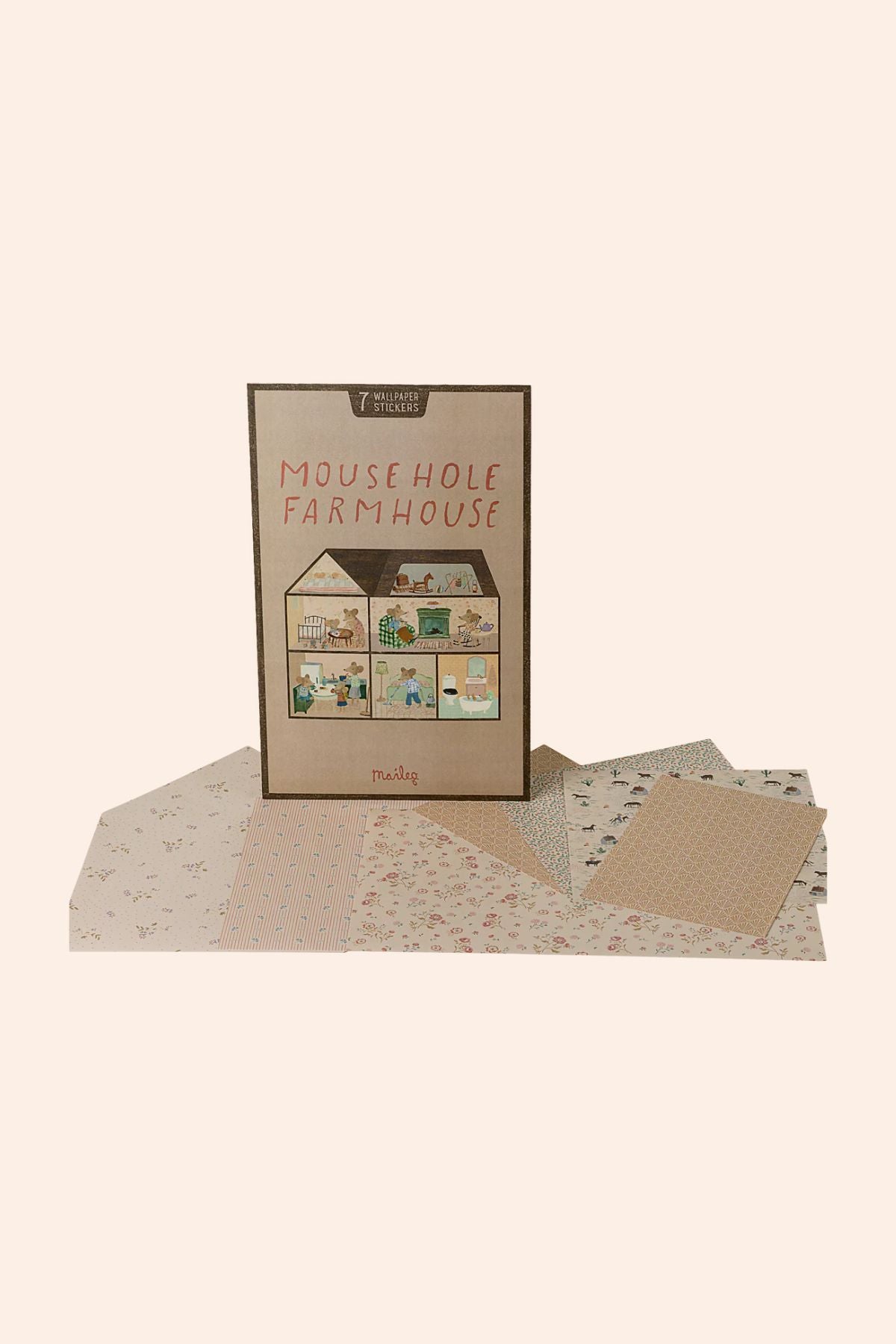 Maileg - Wallpaper -  Mouse Hole Farmhouse - Strawberries & Cream