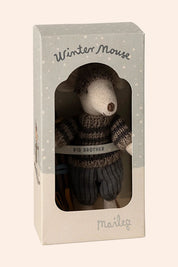 Maileg - Winter Mouse With Ski Set - Big Brother - Grey - Strawberries & Cream 