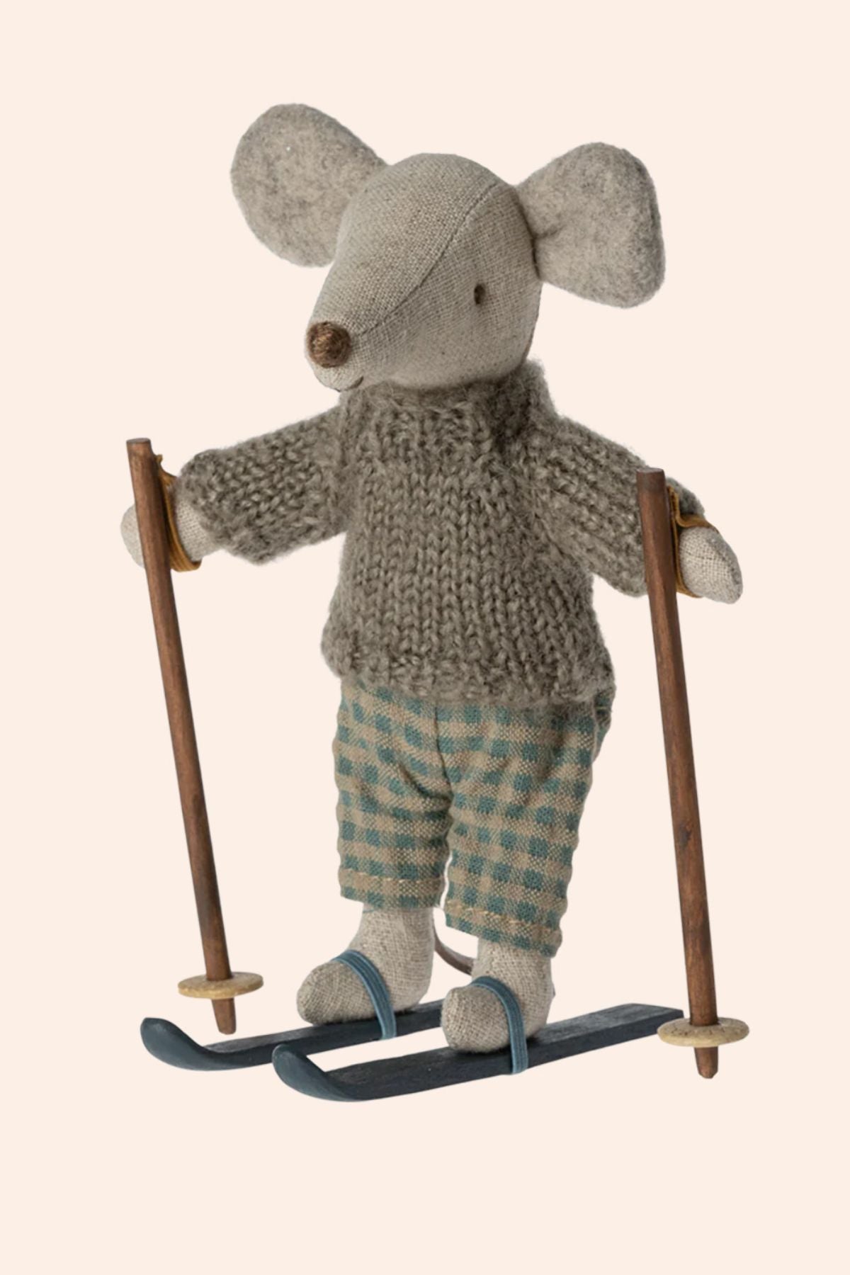 Maileg - Winter Mouse With Ski Set - Big Brother - Strawberries & Cream