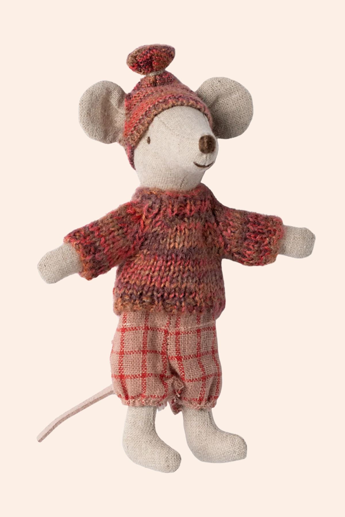 Maileg - Winter Mouse With Ski Set - Big Sister - Rose - Strawberries & Cream