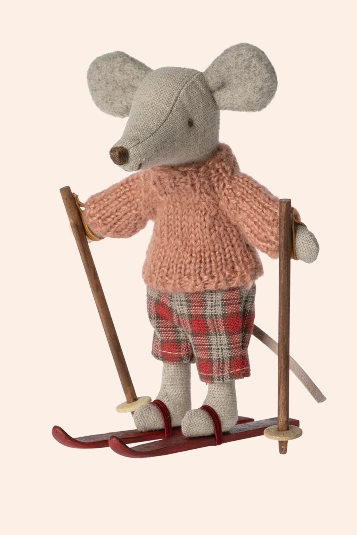 Maileg - Winter Mouse With Ski Set - Big Sister - Strawberries & Cream  