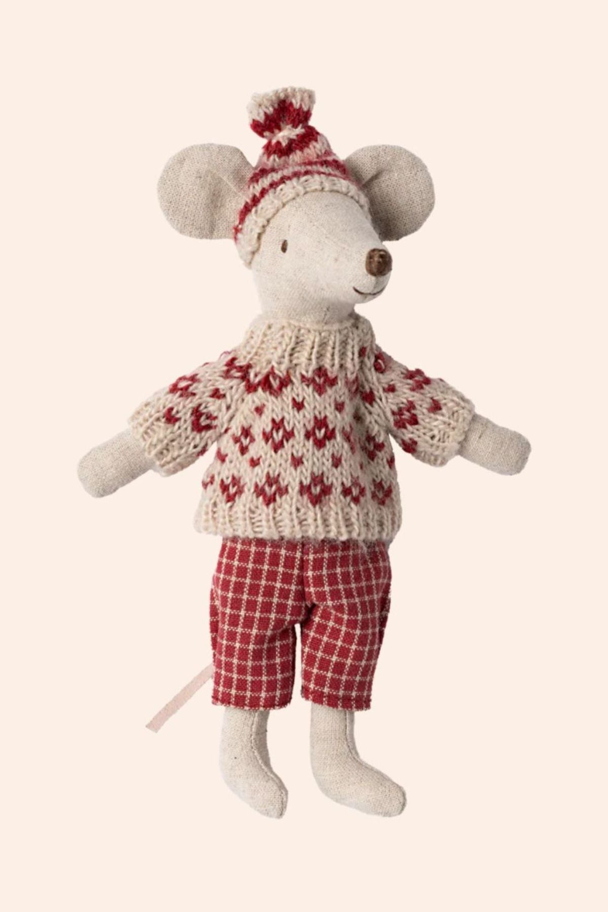 Maileg - Winter Mouse With Ski Set Mum - Red - Strawberries & Cream 