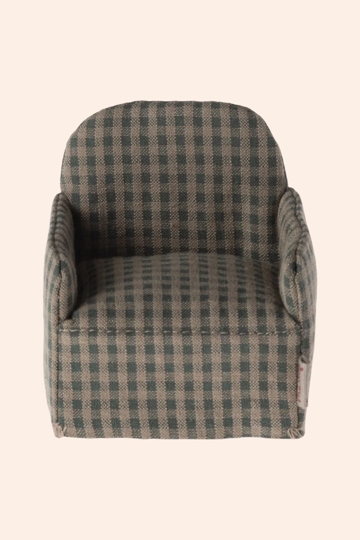 Maileg Chair, Mouse - Green Checker - Strawberries & Cream