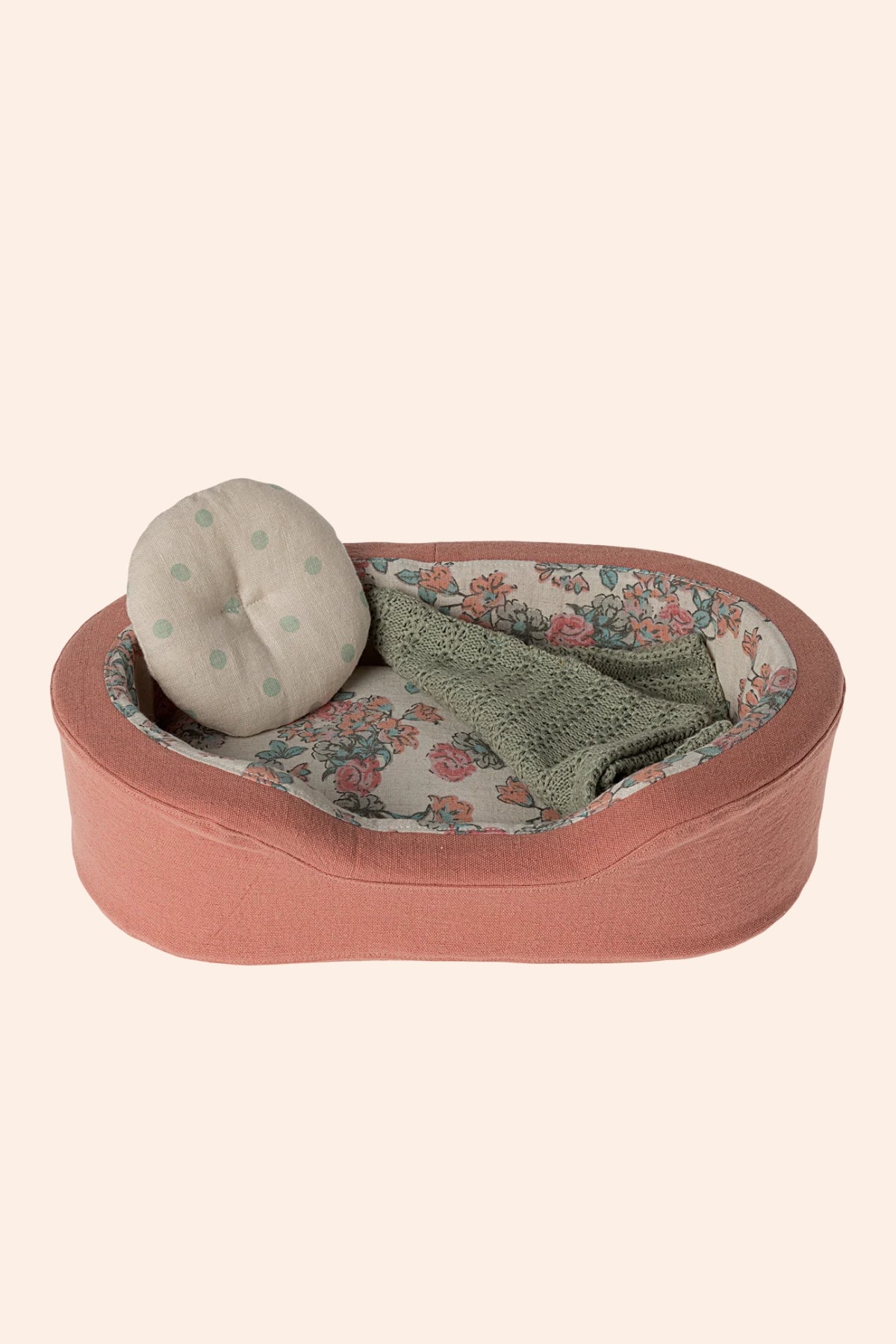 Maileg Cosy Basket - Small - Coral - Strawberries & Cream - Ingrid Lewis 