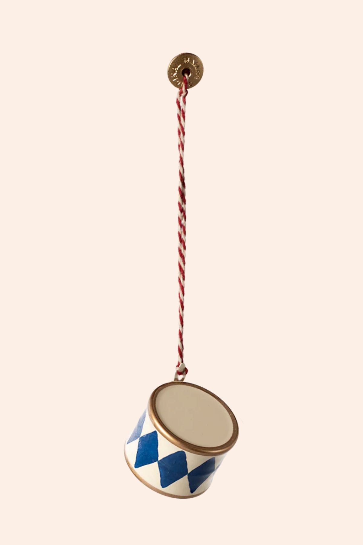 Maileg Metal Ornament, Small Drum - Dark Blue - Strawberries & Cream