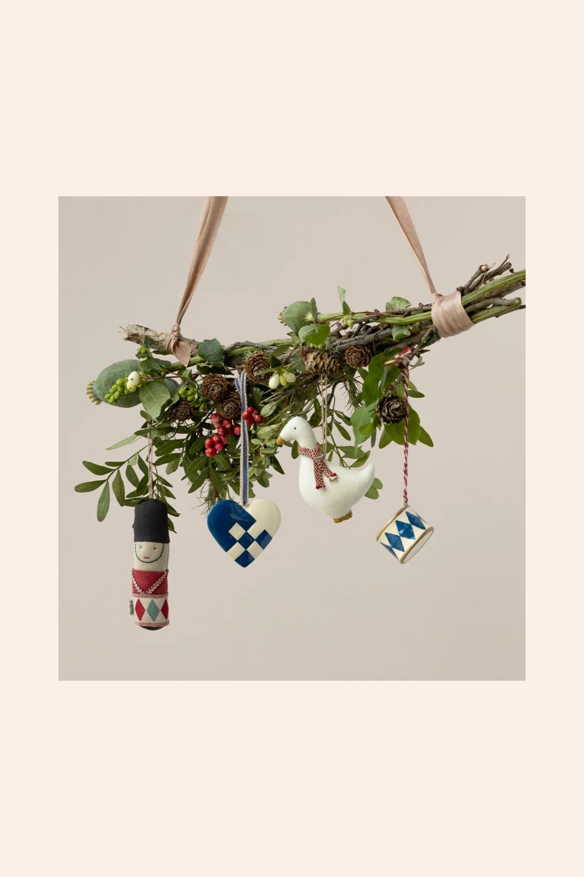 Maileg Metal Ornament, Small Drum - Dark Blue - Strawberries & Cream