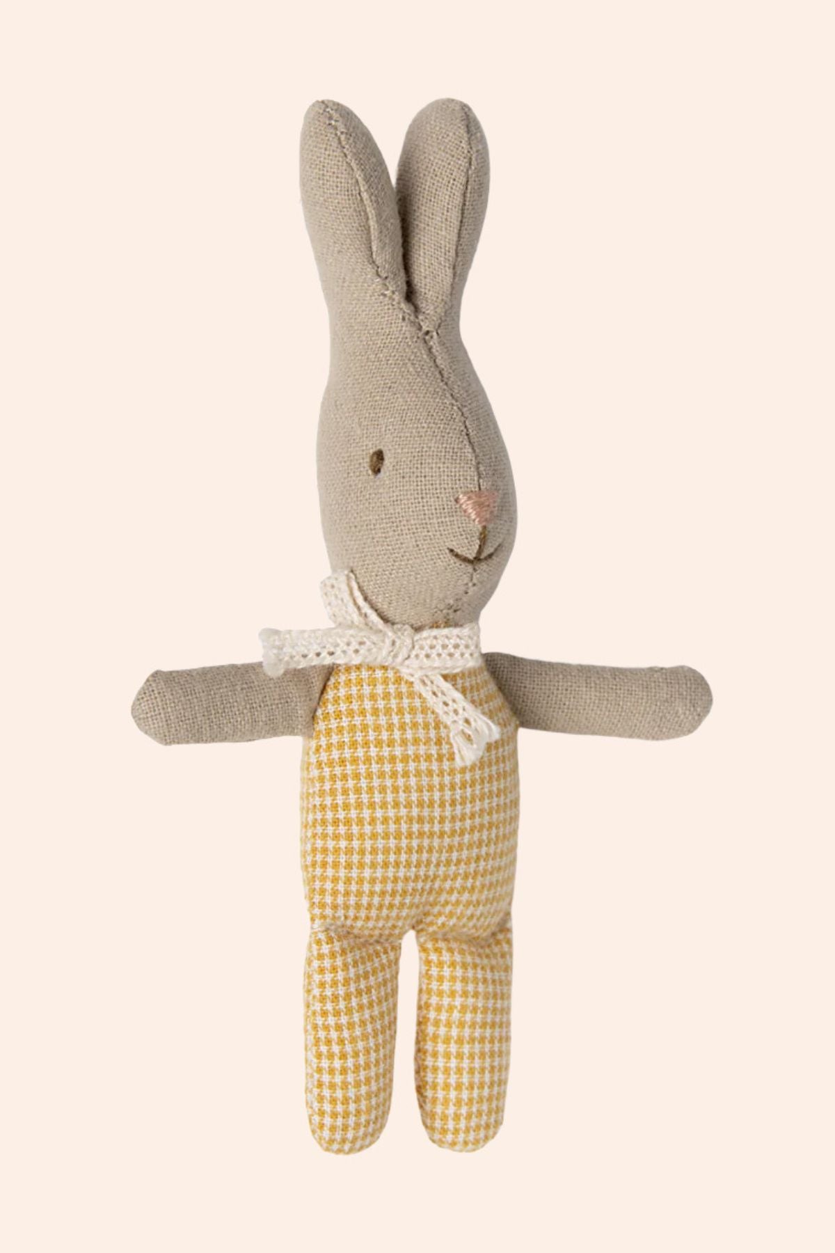 Maileg Rabbit My - Yellow Check - Strawberries & Cream 