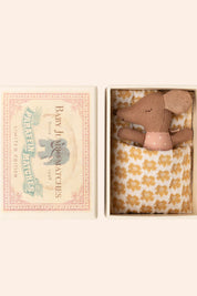 Maileg Sleepy / Wakey Baby Mouse in Matchbox - Rose - Strawberries & Cream - Ingrid Lewis - Designer