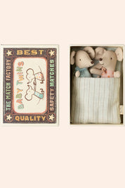 Maileg Twins - Baby Mice in Matchbox - Strawberries & Cream