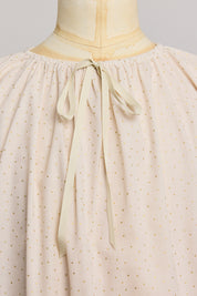 Moon Night Dress In Beige Gold Dots - Designed by Ingrid Lewis - Strawberries & Cream
