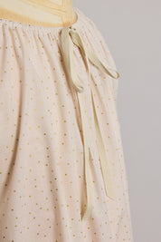 Moon Night Dress In Beige Gold Dots - Designed by Ingrid Lewis - Strawberries & Cream