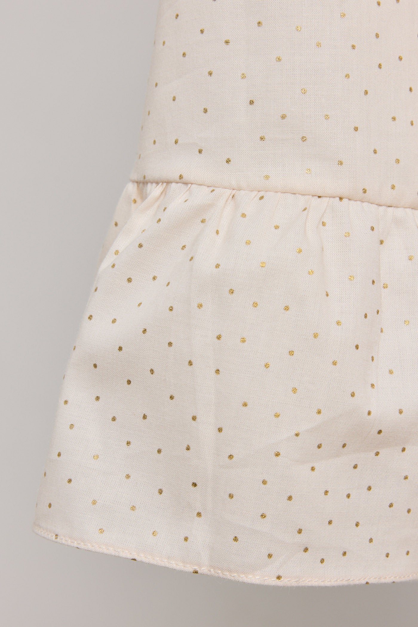 Moon Night Dress In Beige Gold Dots - Designed by Ingrid Lewis - Strawberries & Cream