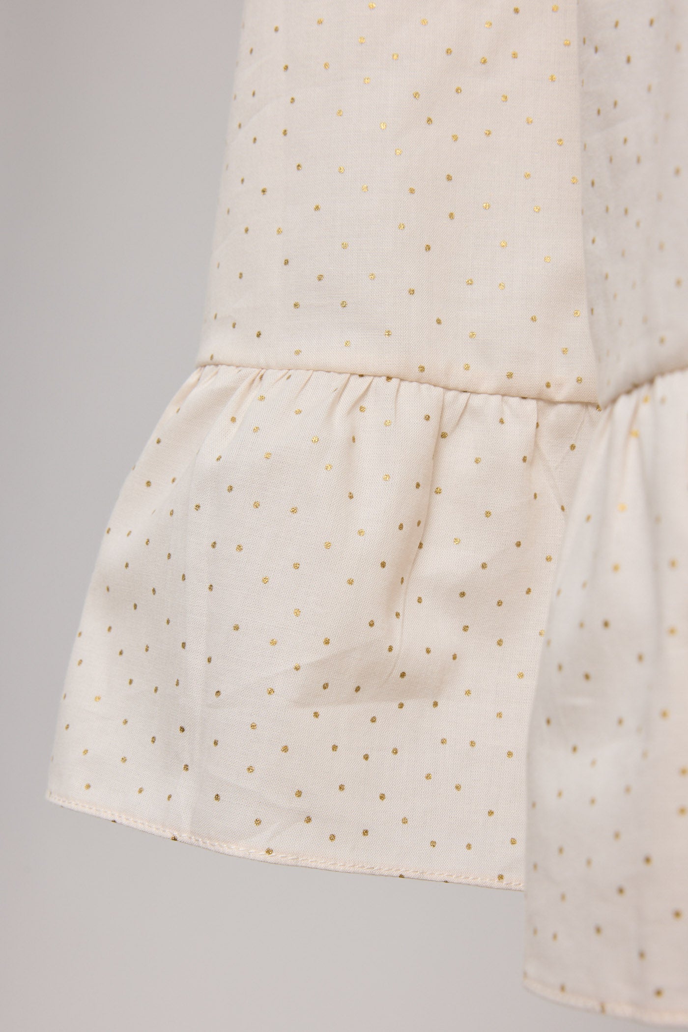 Moon Night Dress In Beige Gold Dots - Designed by Ingrid Lewis - Strawberries & Cream
