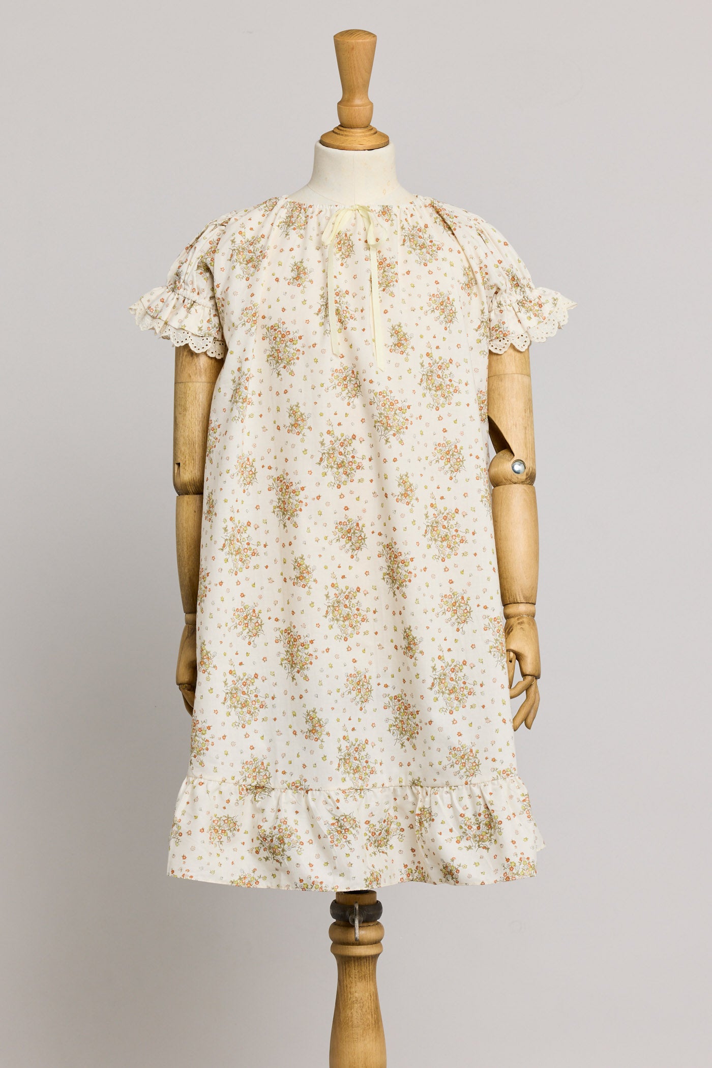 Moon Night Dress In Cream Wild Flowers - Designed by Ingrid Lewis - Strawberries & Cream