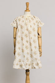 Moon Night Dress In Cream Wild Flowers - Designed by Ingrid Lewis - Strawberries & Cream