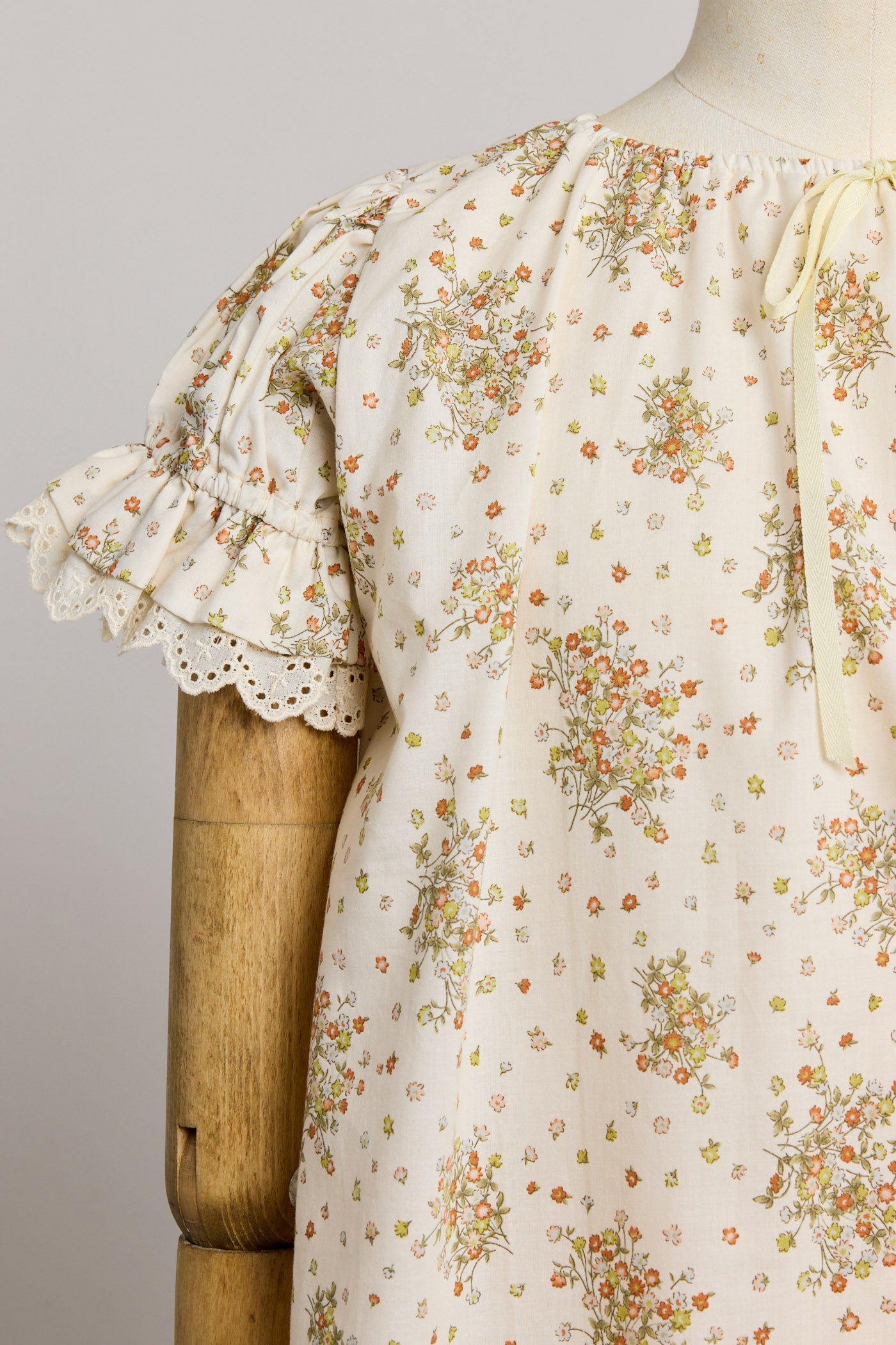 Moon Night Dress In Cream Wild Flowers - Designed by Ingrid Lewis - Strawberries & Cream
