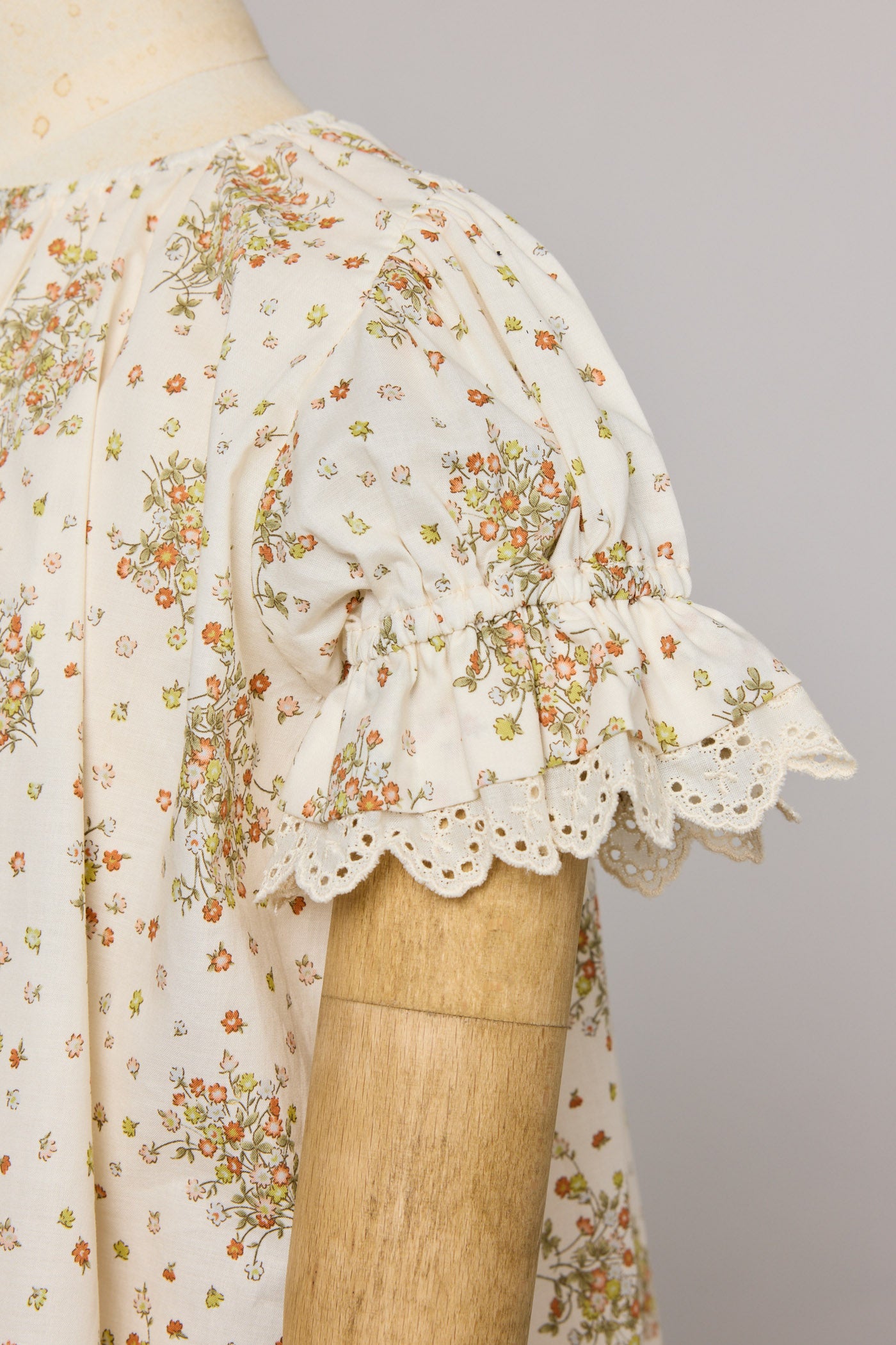Moon Night Dress In Cream Wild Flowers - Designed by Ingrid Lewis - Strawberries & Cream