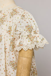 Moon Night Dress In Cream Wild Flowers - Designed by Ingrid Lewis - Strawberries & Cream