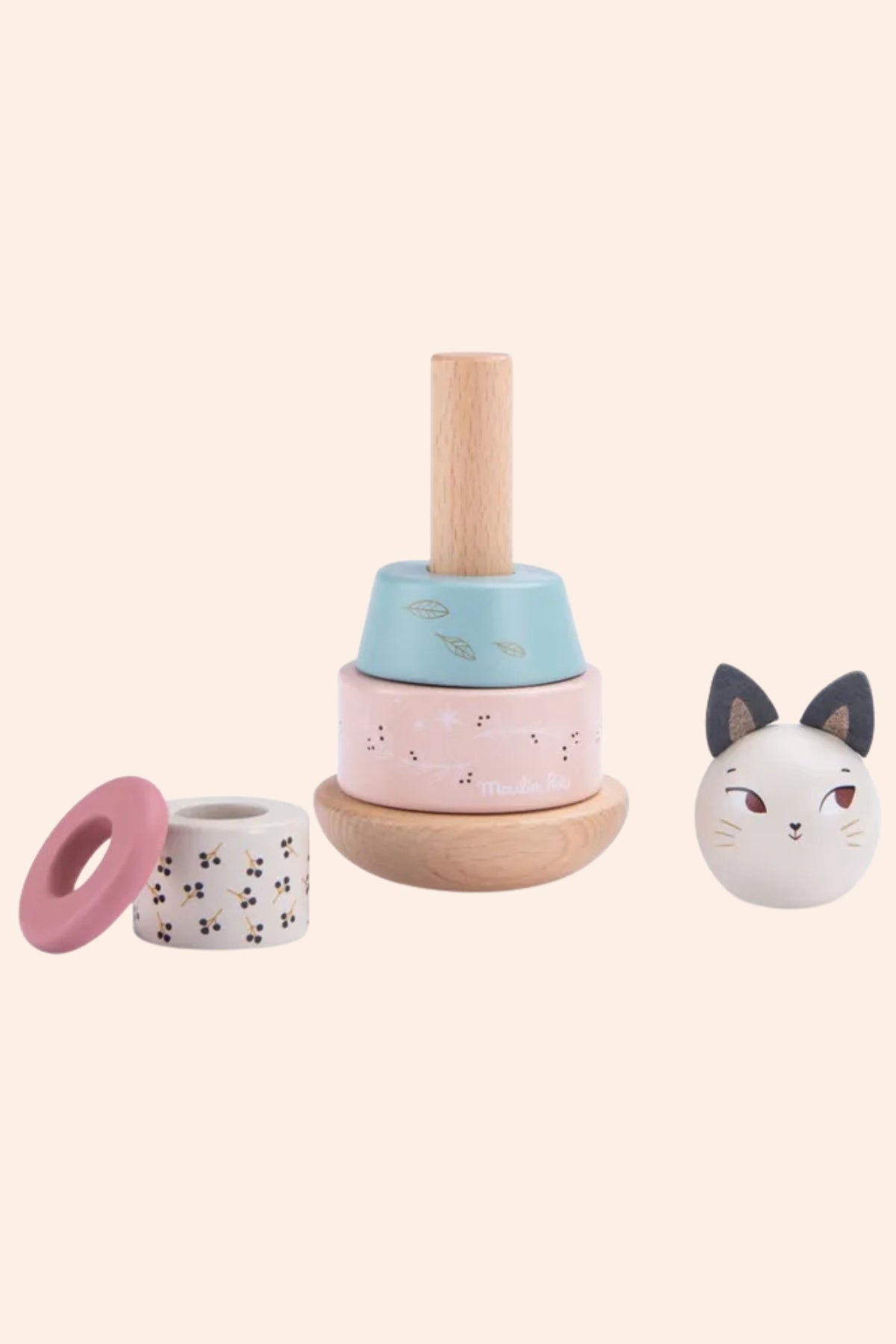 Moulin Roty - Après la Pluie - Stack-up cat - Strawberries & Cream - Ingrid Lewis - Designer