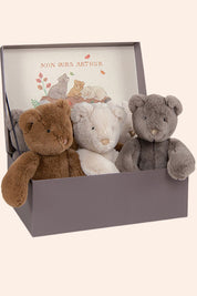 Moulin Roty - Arthur & Louison - Louison Bear - Grey - Strawberries & Cream 