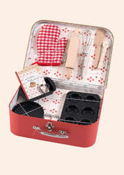 Moulin Roty - Baking Set - L’atelier de Patisserie Valise - Strawberries & Cream - Bakery Set - Fun for all - Cookery Set 
