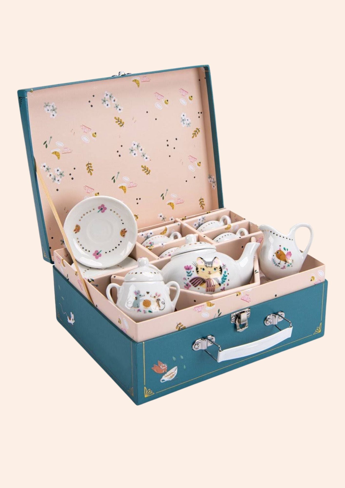 Moulin Roty - Ceramic Tea Set - Les Parisiennes - Strawberries & Cream - Time for Tea