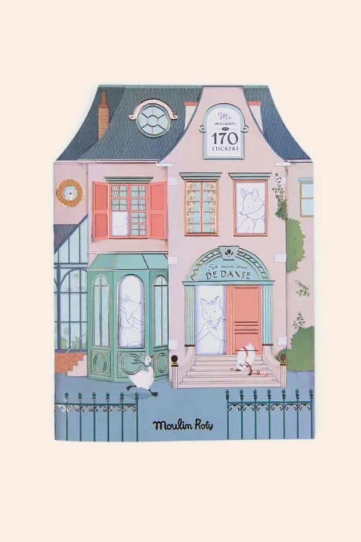 Moulin Roty - Colouring Book + 170 stickers -  La Petite École de Danse - Strawberrries & Cream