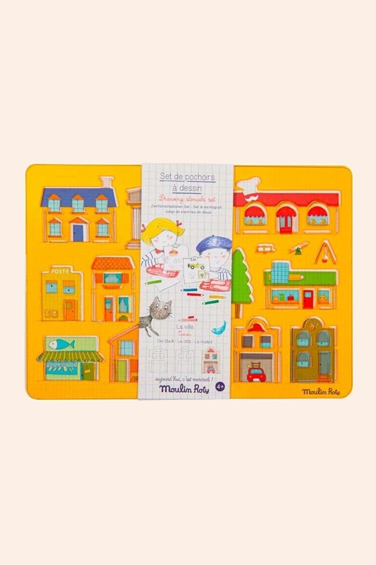 Moulin Roty - Drawing Stencil Sets - City - Strawberries & Cream