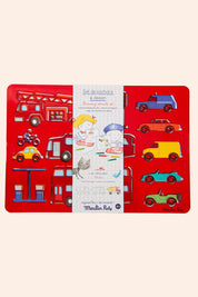 Moulin Roty - Drawing Stencil Sets - Vehicles  - Strawberries & Cream